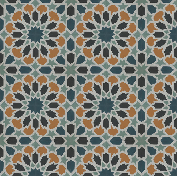 Green-Orange Floral